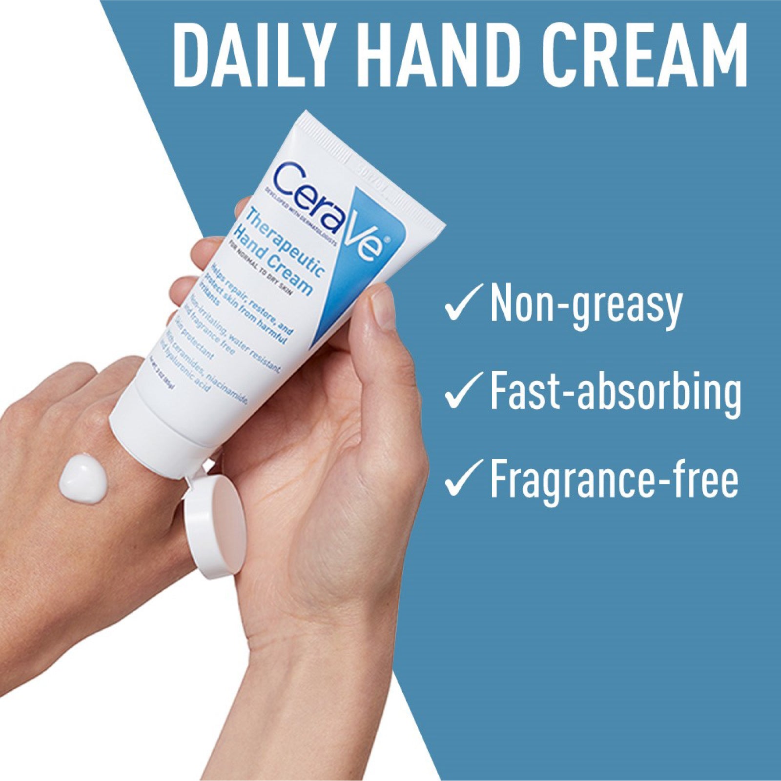 Cerave Therapeutic Hand Cream for Dry Cracked Hands With Hyaluronic Acid 50 ml