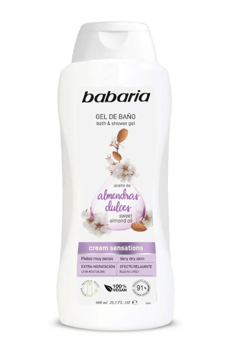 Babaria Sweet Almond Bath & Shower Gel 600 ml