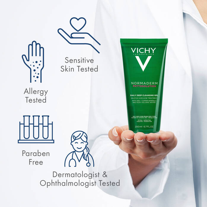 Vichy Normaderm Phytosolution Face Cleanser Gel for Oily/Acne Skin with Salicylic Acid 200ml
