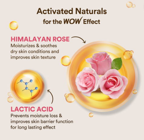 WOW Skin Science Himalayan Rose With Lactic Acid Body Lotion 400 ml