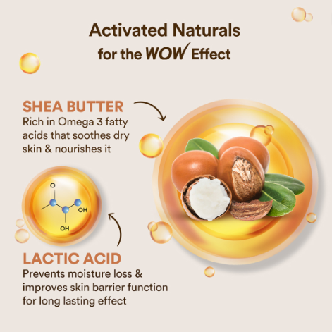 WOW Skin Science Shea Butter And Cocoa Butter With Lactic Acid Body Lotion 400 ml