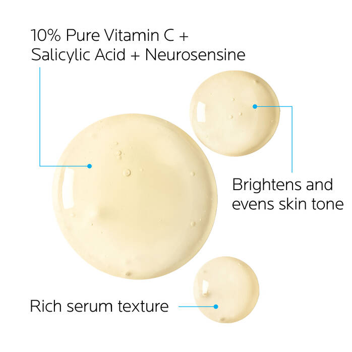 La Roche-Posay 10% Pure Vitamin C Anti Aging Face Serum for Wrinkles  30ml