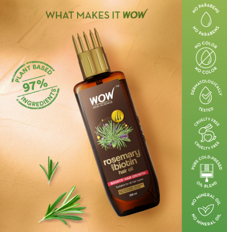 WOW Skin Science Rosemary With Biotin Hair Oil 200 ml